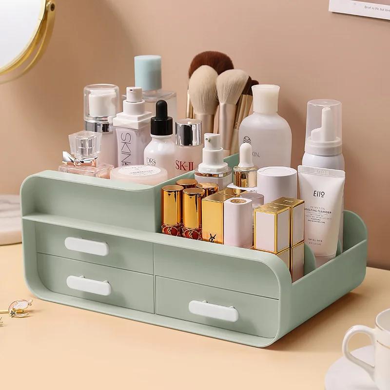 Cosmetics Storage Box Makeup Storage Rack with Drawer Desktop Organizer Dressing Table Skincare Lipstick Rack Applicable Room
