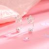 Real 925 Silver Flower Screw Puncture Stud Earrings for Women Fine Jewelry Light Luxury Minimalist Accessories