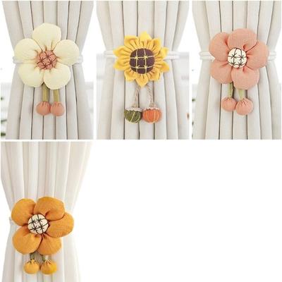 Amarrações Decorativas para Cortinas Prendedores de Cortina Florais Retrô Fivelas de Cortina Amarras de Corda para Cortinas Decorações de Escritório e Casa