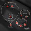6 Pcs Heart Earring Necklace Bracelet Bangle Ring Zircon Set for Women