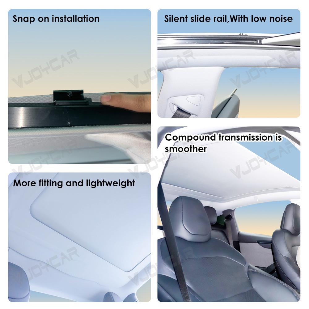 Tesla Model Y Sunshade with Gesture and Voice Recognition for Enhanced Sun Protection