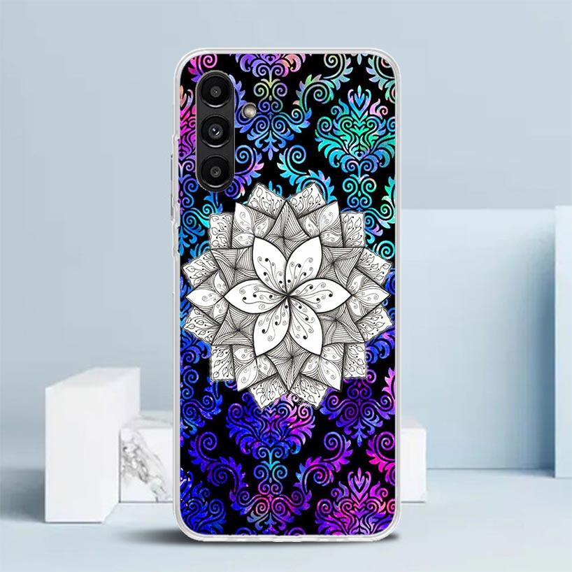 Totem Mandala Colorful Flower Phone Case For Samsung Galaxy A17 A37 A57 A16 A15 A14 A13 A56 A55 A54 A53 A36 A35 A34 A33 A26 A25