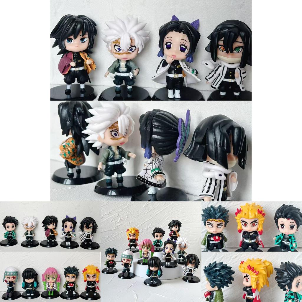 Demon Slayer Pvc Figure Set With Collectible Character Toys For Anime Fans