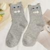 Women's New Cute Funny Cartoon Cat Mid-Calf Socks Comfortable Indoor Floor Sock Daily Casual Socks Creative Gift