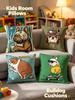 Vikama New Arrival Bulldog Pillow Covers Set Cute French Bulldog Print Square Cushion Cases Soft Linen Throw Pillowcase F