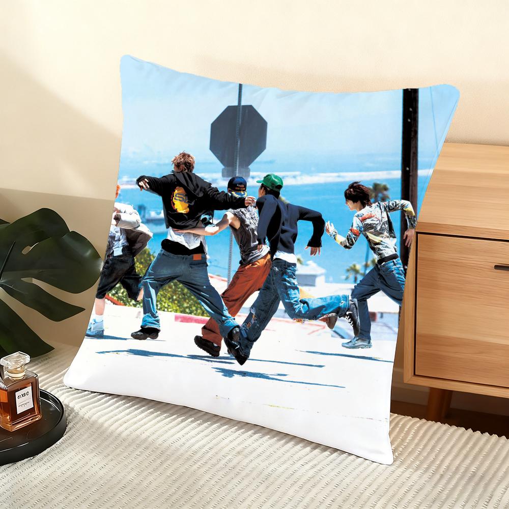 KPOP Cortis Boy Band Cushion Cover Silky Short Plush Home Sofa Cushion Cover - Invisible Zipper Home Decoration