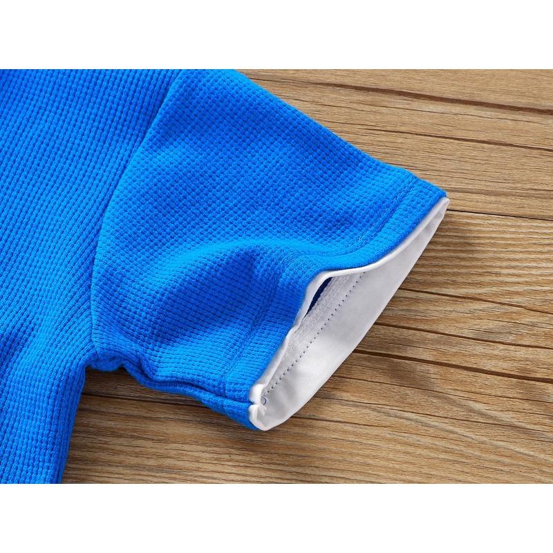 Children's Summer T-Shirt Cotton Waffle Weave Two-Piece Set (Short-Sleeve) for Boys