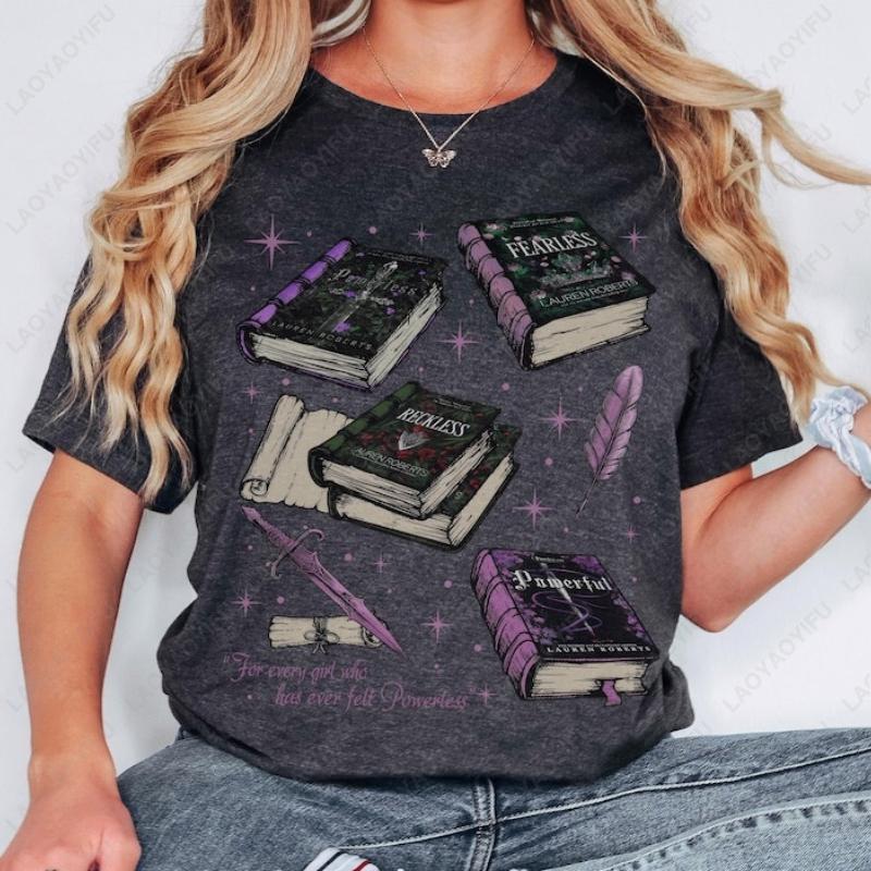 Клуб Бессильных Книг Творческие Хлопковые Футболки Откройте для себя Безрассудные и Бесстрашные Романические Книги Кая Азера Печатная Футболка Подарки для Любителей Книг S