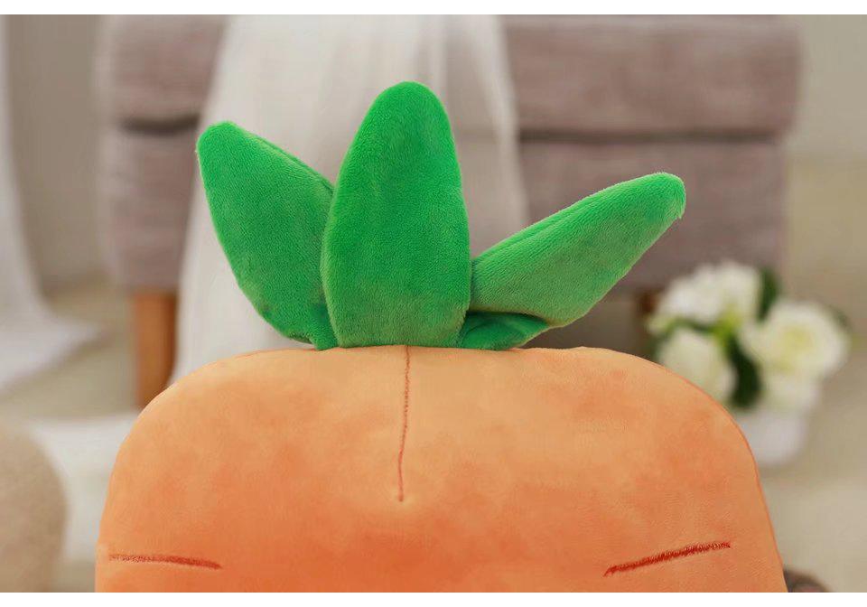 Smiling Face Down Cotton Carrot Hug Pillow Plush Toy for Kids Girls Birthday