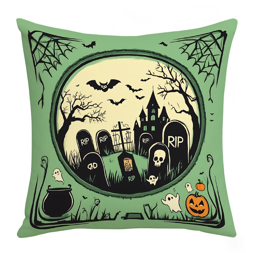 

New Halloween Pillowcase European and American Holiday Gift Decoration Sofa Bedroom Cushion Cover Waist Pillowcase Household 45 * 45Cm (excluding core)