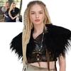 Vintage Medieval Styles Cloak With Luxurious Artificial Furs Costume Shoulder Wrap For Halloween Cosplay And Photography