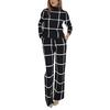 2024 Autumn/Winter Women's Plaid Two-Piece Set: Long Sleeve, Long Pants Fashion