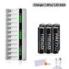 PALO Pilas recargables AAA Ni-MH de 1,2 V Pilas AAA de 1100 mAh Pilas AAA de 3 A +12 ranuras LCD USB Cargador de pilas AA AAA NIMH NI-CD de 1,2 V