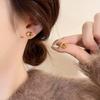 Gold Winding Concentric Knot Stud Earrings French Exquisite Small Temperament Earrings Niche Design Silver Needle Earrings