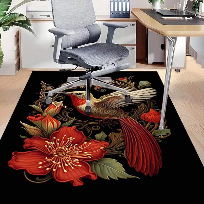 1PC Hummingbird Flowers Extra Large Non Slip Floor carpet, Office, family, bedroom Large Area Rug Indoor Rugs, Vibrant Colors