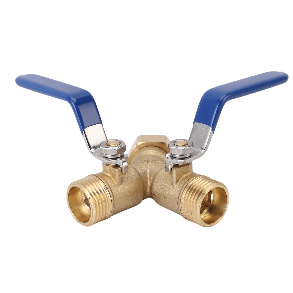Brass Garden Hose Diverter Long Handle 3 4in Heavy Duty Y Valve Hose Splitter for Household Backyard