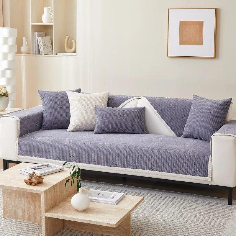 

Подушка для дивана, всесезонный универсальный нескользящий кожаный чехол, ткань, полотенце, подушка для дивана, синель, современный простой жаккардовый чехол 50x30cmx1 pillowcase