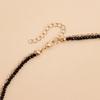 Fashion Vintage Sexy Ceramic Heart Pendant Necklace for Women Female Boho Geometric Baroque Double-layer Crystal Chain Jewelry