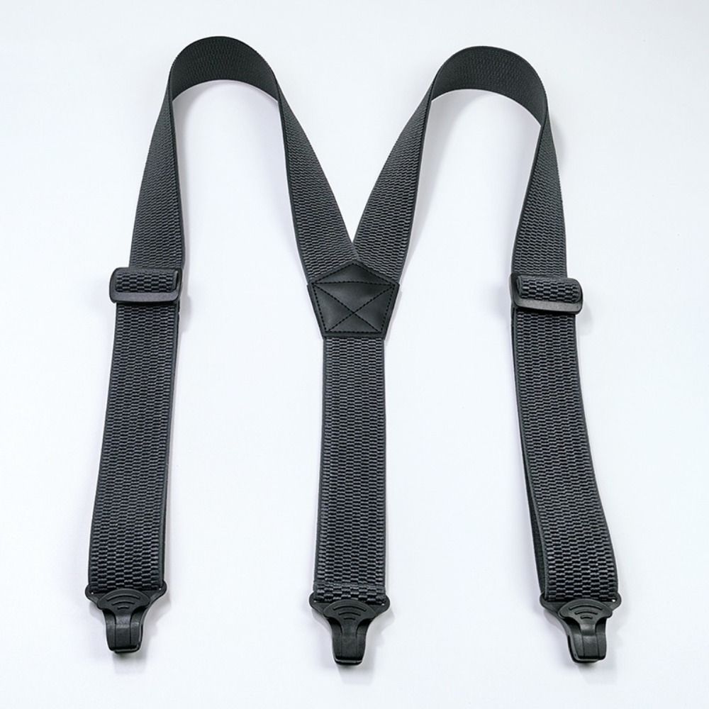 3.8cm Wide Work Suspenders with 3 Gripper Clasps Elastic Pants Braces  Business