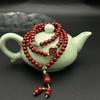 Ethnic Style Multi-Turn Cinnabar God of Wealth Bracelet - Buddhist Beads Hand String
