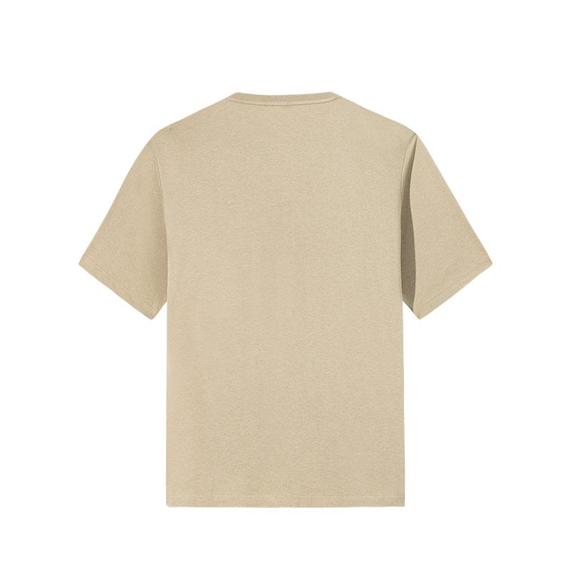 Anta Training Series Sport Leisure Simple Splicing Round Neck Loose Pullover Short Sleeve T-Shirt Men Tops Rock-Tea-Brown 152527128-1