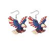 American Flag Wooden Earrings: Heart, Flower, Eagle Claw & Pet Paw Styles for Independence Day Celebrations