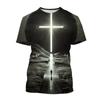 Christian God Jesus T-shirt 3D Printed T Shirt Men Short Sleeves Round Neck Oversized Classic Tee Vintage Women Street Clothing