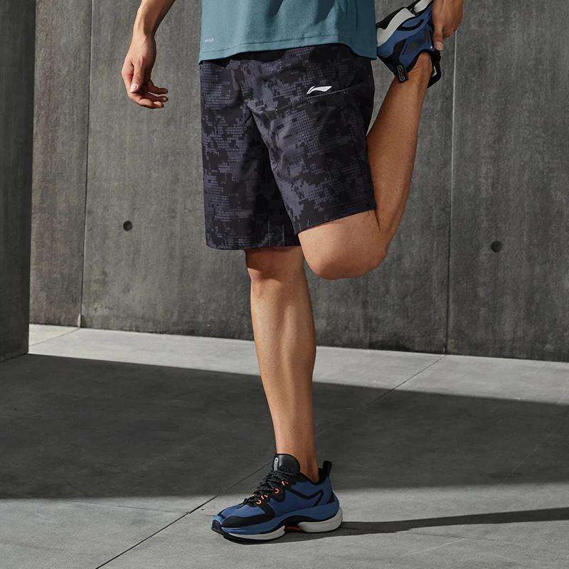 Li Ning Training Series Full Print Breathable Reflective Sports Shorts Men Shorts Standard-Black AKSS563-1