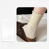 Female Autumn and Winter Simple All Go Up The Idea Gauze Fungus Lace in The Tube Pile Pile Cotton Socks