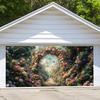 8X7FT Spring Garden Floral Garage Door Decoration Banner, 8X7FT, Multi