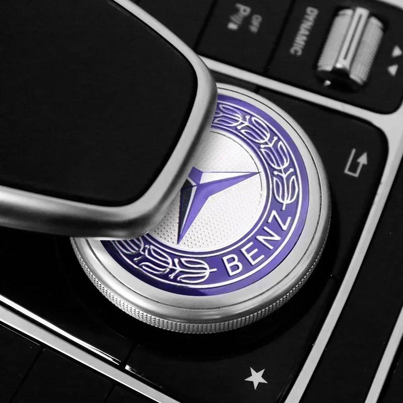 2025 For Mercedes-Benz 52mm Car Central Control Multimedia Decor Sticker For Mercedes Benz W212 W213 W205 AMG W177 V177 W247 W17