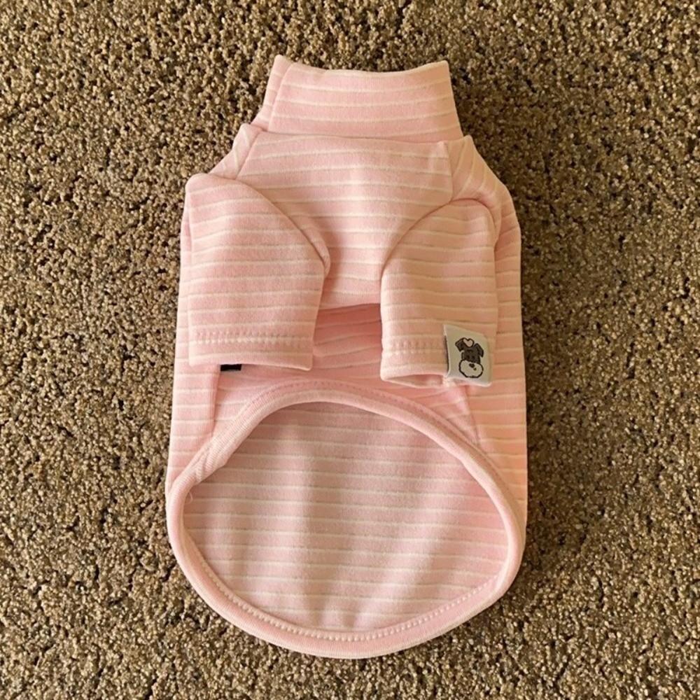 Polyester Puppy Hoodies Stripped Pattern Pet Clothing New Dog T-Shirts Pet Supplies