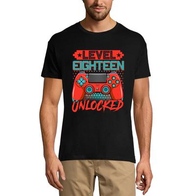 Men's Gaming T-Shirt Level 18 Unlocked - Gamer 18th Birthday Tee Shirt