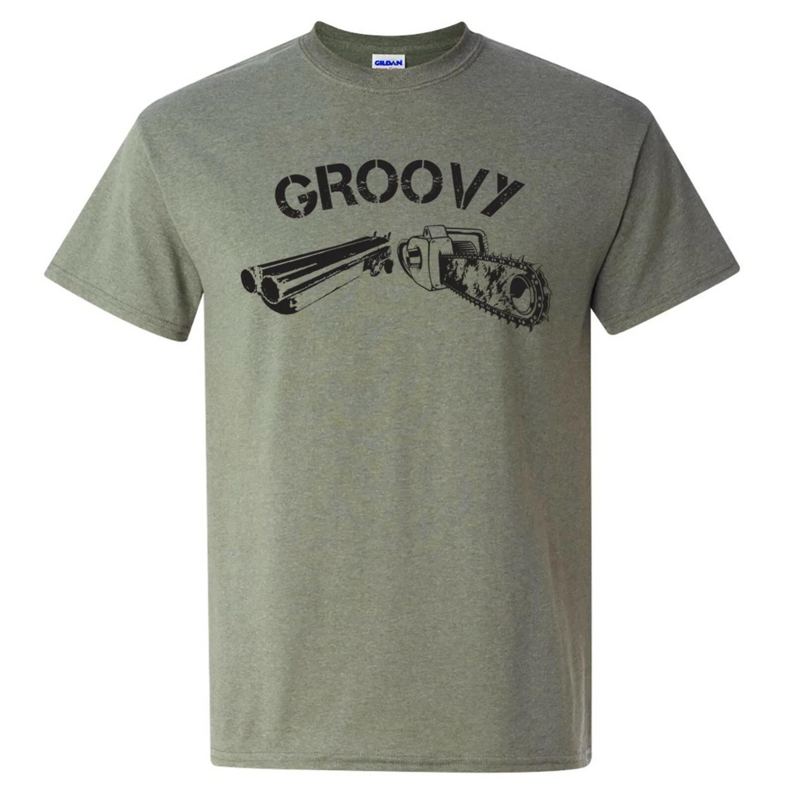 Groovy - Undead Zombie Hunting Chainsaw Shotgun Boomstick T Shirt 3XL