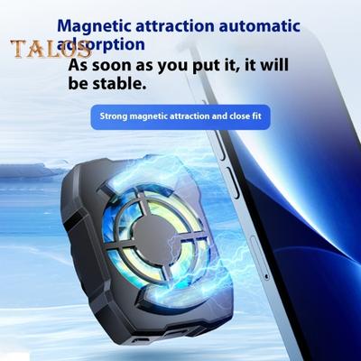 Rechargeable Phone Radiator Low-Noise Wireless Magnetic 3 Speeds Adjustable Gaming Phone Cooling Fan with LED Lights