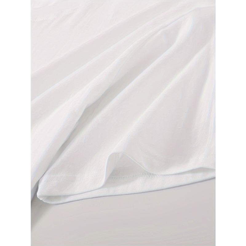 T-shirt con Stampa Farfalle, Taglia Europea, Girocollo Casual, Vestibilità Regolare, Manica Corta, Tessuto Leggermente Elasticizzato Per Uomo, Ideale Per Estate e Uso Quotidiano