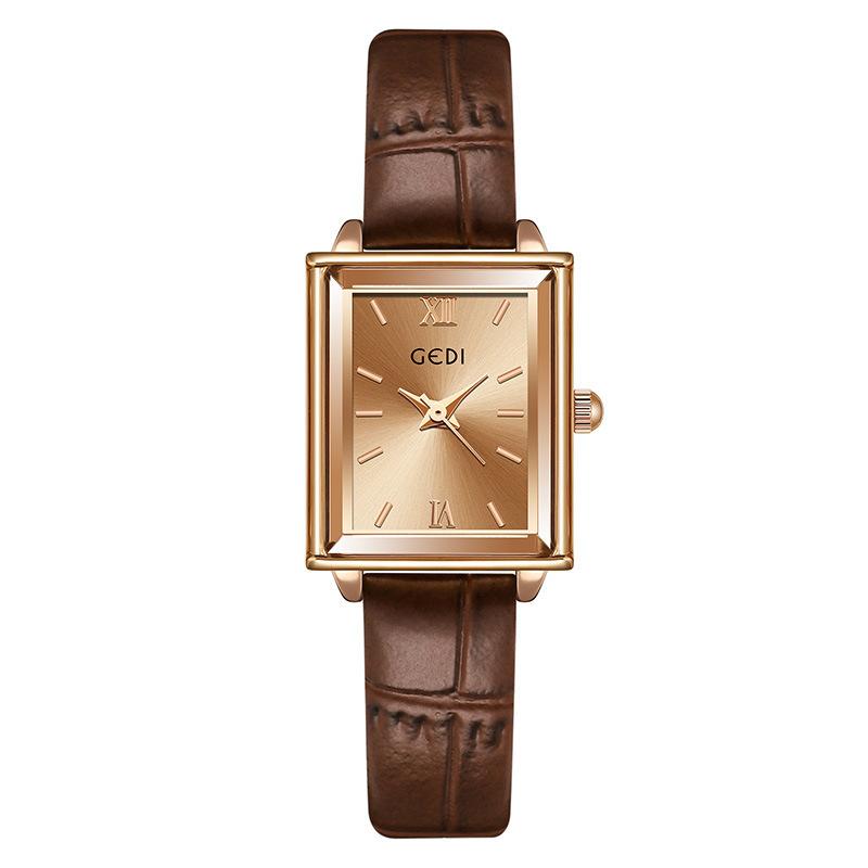 Fashion Niche Light Luxury Small Square Plate Women'S Exquisite Green Belt Quartz Waterproof Watch