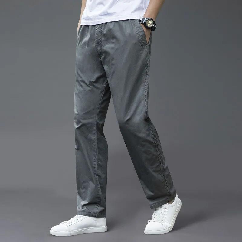 Male Spring Autumn Thin Section Loose Straight Large Size Men's Casual Pants Tide Brand Youth Solid Color Long Pants Male