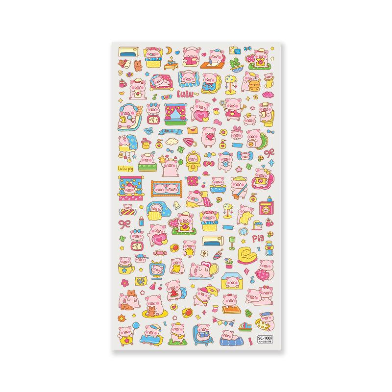 Lulupig Cute Party Stickers: DIY Phone & Tablet Case Decor, Long-Size Oxygen Lab Originals