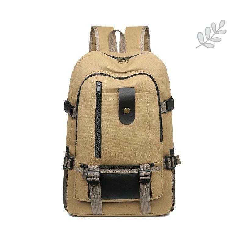 Men's Durable Canvas Tool Backpack - Large Capacity, Wear-Resistant, Multi-Use for Work or Travel.