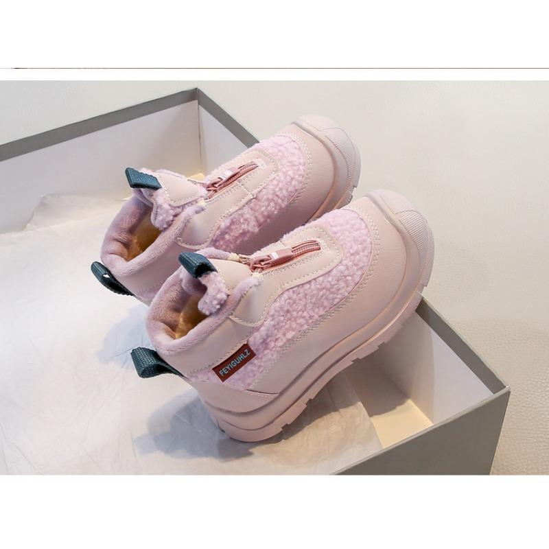 Girls Warm Fleece Lined Snow Boots Kids Winter Soft Sole Cotton Shoes