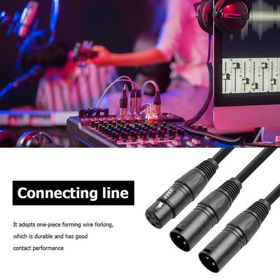 50cm 3Pin XLR Female To Dual XLR Male Y-Splitter Cable Mic Audio Cables XLR Y Splitter Cable