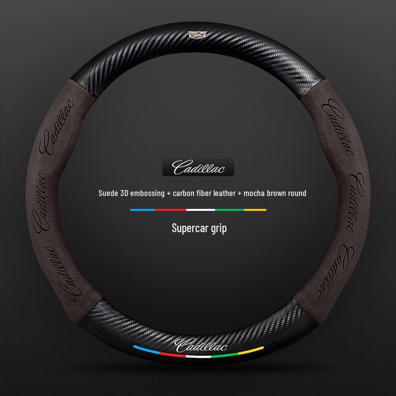 Cadillac Steering Wheel Cover for SRX/CT5/XTS/ATSL/XT5/XT6 - Alcantara & Carbon Fiber