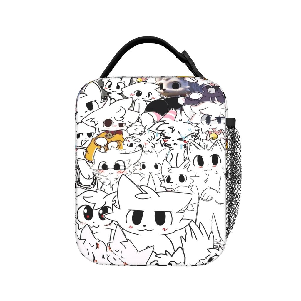 Boykisser Silly Cat Insulated Lunch Bags Thermal Bag ,Lunch Container Cute Furry Leakproof Tote Lunch Box Girl Boy College