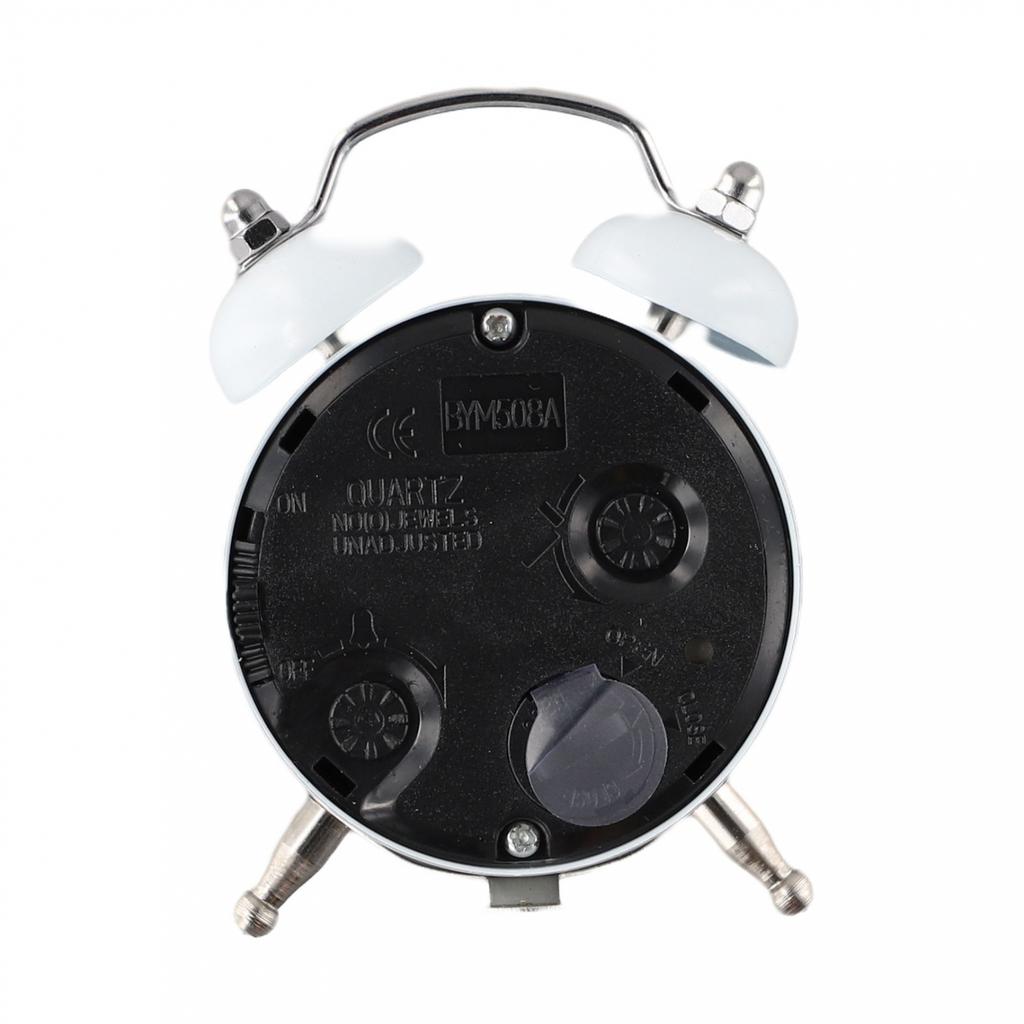 Wecker, klassisch, Doppelglocke, Glaslinse, Metallgehäuse