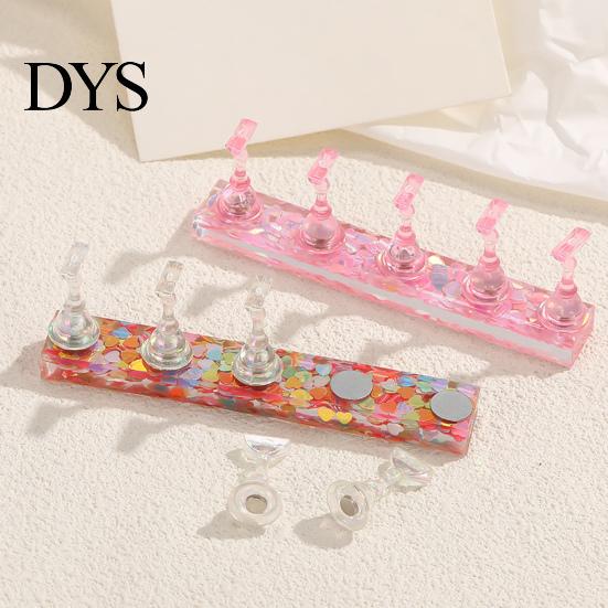 Magnetic Press-on Nail Stand False Holder with Glitter Base, for Painting Practice Base Beginner Nails Painting, Art & Display Fake