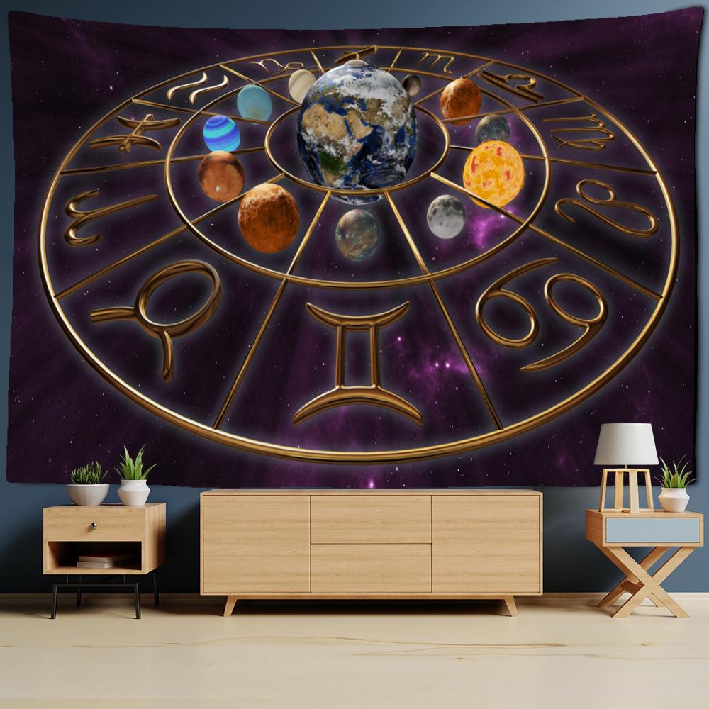 

Планета Компас Гобелен Настенный Психоделический Вселенная Богемный Тапиз Колдовство Комната Искусство Домашний Декор 95x70cm