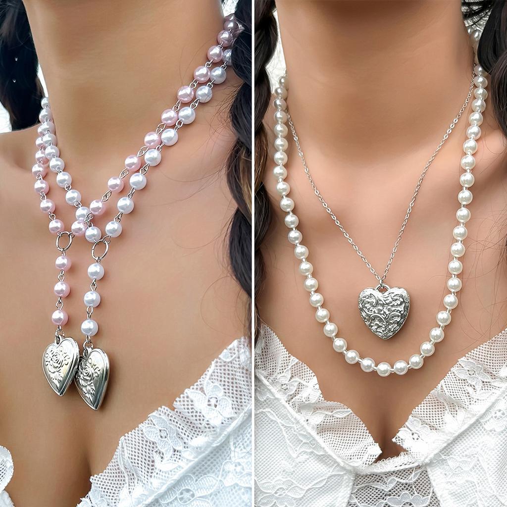 Accessories, Sweet and Cool Holiday Style Love Pendant, Spice Girl Necklace, Niche Pearl Versatile Necklace Women