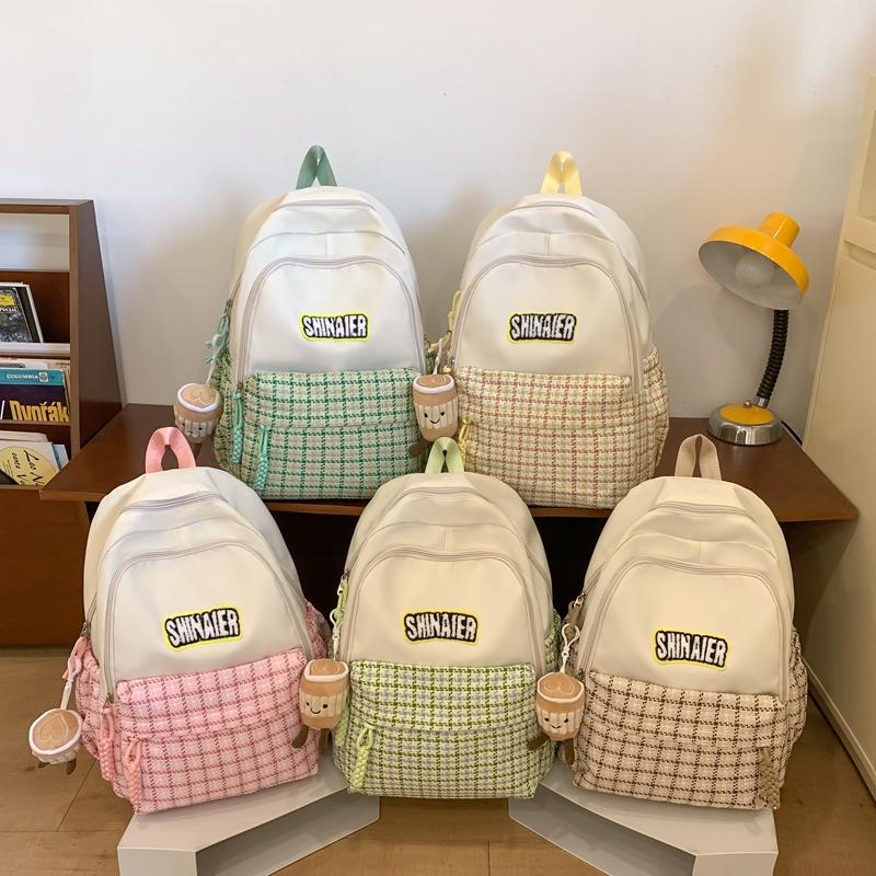 Children's Schoolbag Women's Plaid Backpack Student Backpack