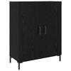 Highboard In Black Oak Look 69.5 X 34 X 180 Cm Engineered Wood